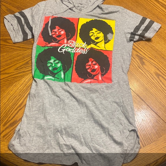 On Fire Tops - Black Goddess Hoodie T-shirt